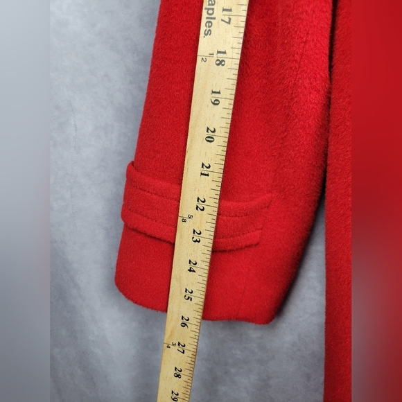 Talbots Wool Alpaka Women Military Style Coat‎ Jacket Size 18 In Red - Picture 9 of 11